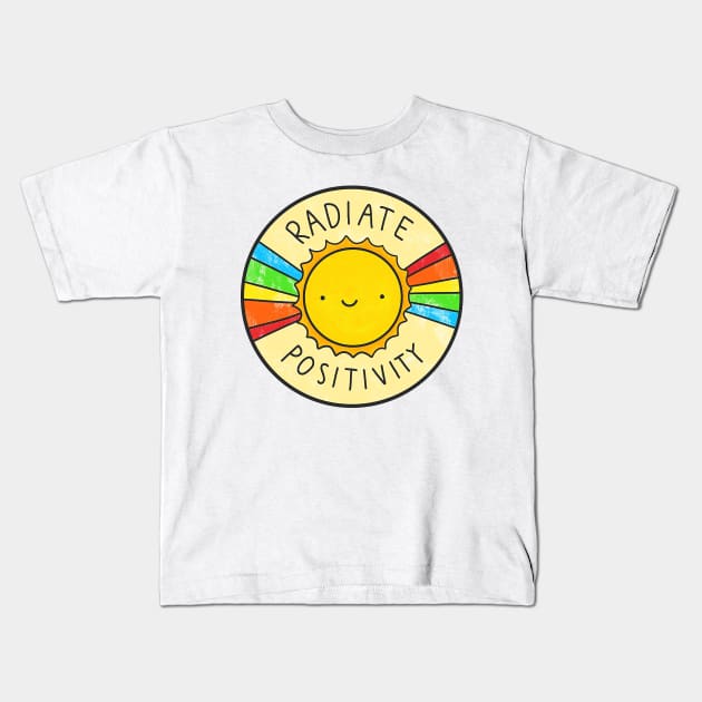 Radiate Positivity Kids T-Shirt by heldawson